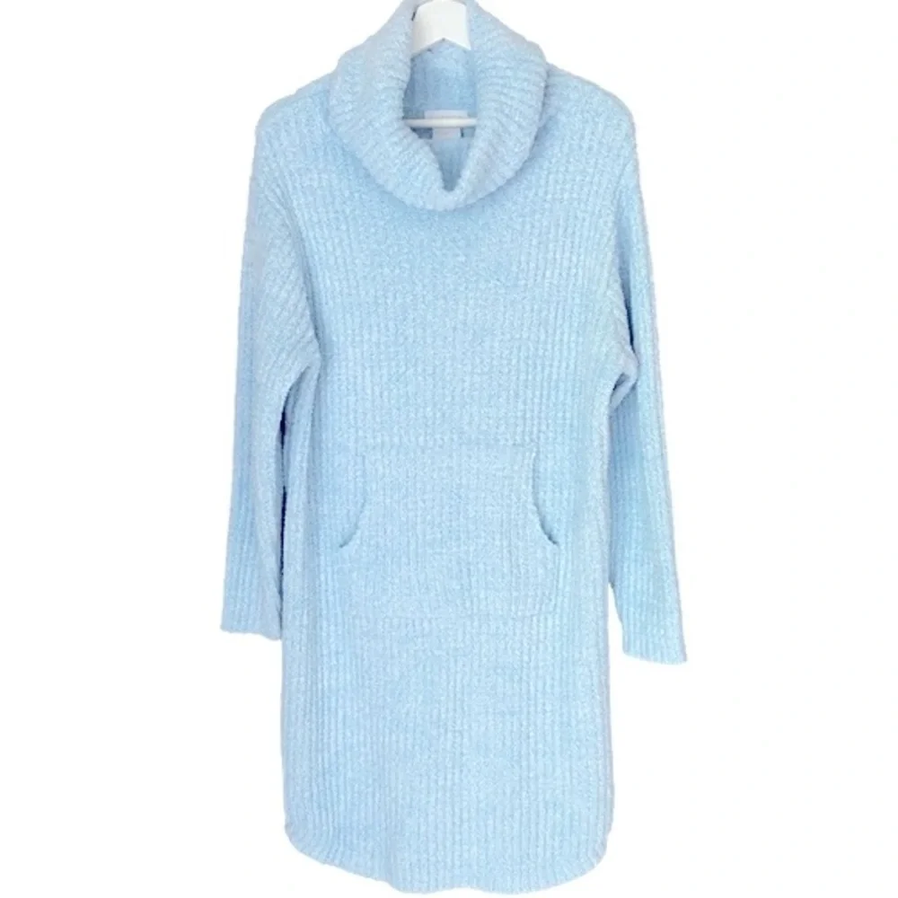SOFTIES Lounger Marshmallow Soft Slouch Turtleneck Long Sleeve Blue Women S/M - Picture 2 of 13